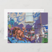 Street Art an Wand Postkarte (Vorne/Hinten)