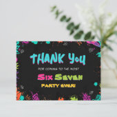 Street Art Graffiti 6 to 7 Birthday Dankeskarte (Stehend Vorderseite)