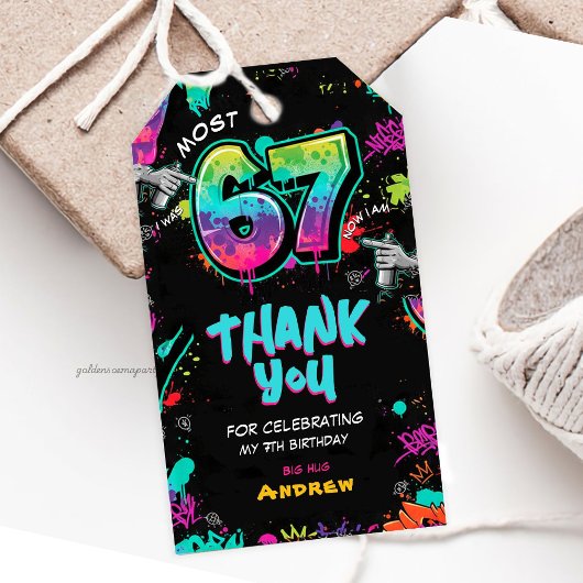 Street Art Graffiti 6 to 7 Birthday Geschenkanhänger