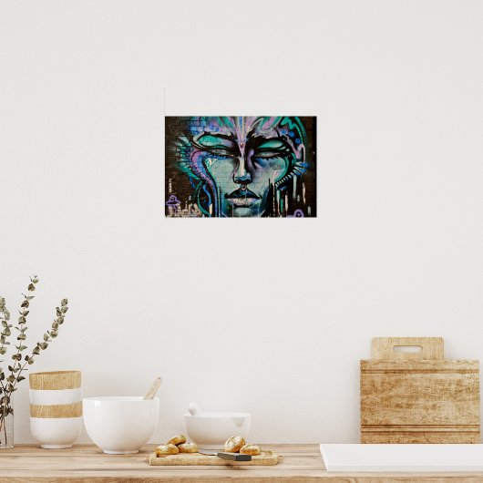 Street Art Graffiti Digbeth Birmingham UK Poster (Küche)