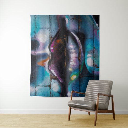 Street Art Graffiti Lips Wandteppich (Beispiel)