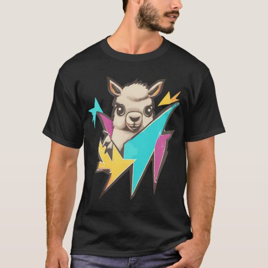 Street Art Graffiti Thunder Lama T - Shirt (Vorderseite)
