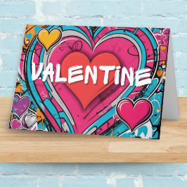 Street Art Graffiti Vibrant Colorful Valentine Feiertagskarte