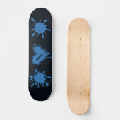 Street Art Herz Name Azurblauer Spritzer Skateboard (Vorderseite)