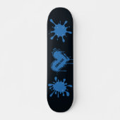 Street Art Herz Name Azurblauer Spritzer Skateboard (Vorne)