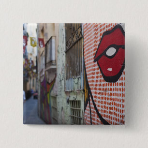 Street art in der Calle de la Libertad Street Button