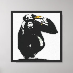 Street Art Monkey mit dem Abstrakten Grödner Burg Leinwanddruck