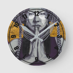 Street Art Mural Runde Wanduhr