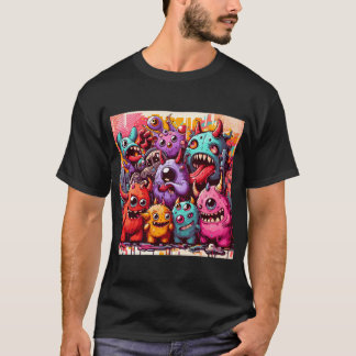Street Art Niedlich Monsters T - Shirt