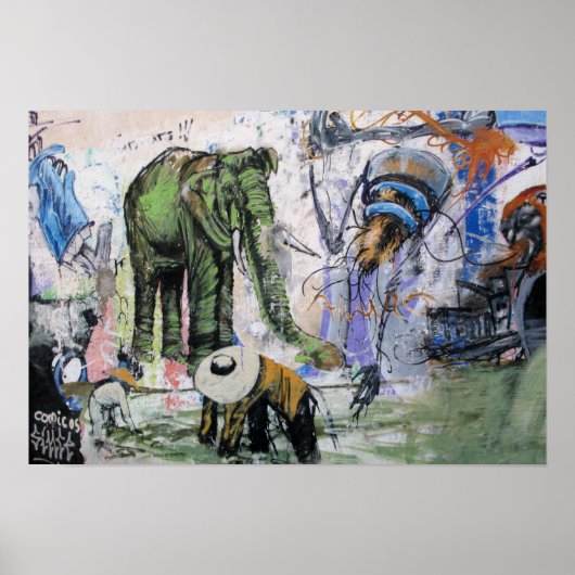 Street Art of Las Palmas Elephant Poster (Vorne)