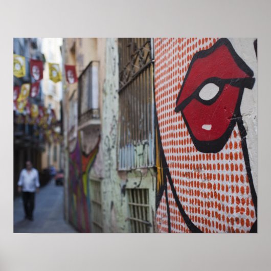 Street art on Calle de la Libertad Street Poster (Vorne)