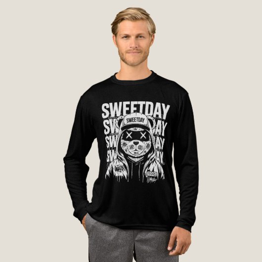Street Art Panda - Sweet Day Graffiti Bear Tri-Blend Shirt (Volle Vorderseite)