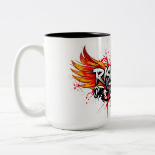 Street Art Rise & Refuse - Motivation Zweifarbige Tasse