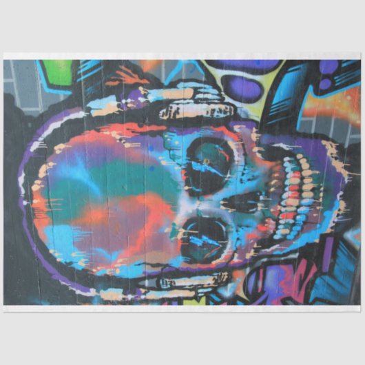 Street Art Skull Urban Decoupage Tissue Paper Seidenpapier (Vorderseite)