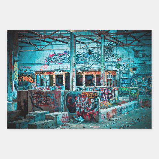 Street Art, Urban Graffiti Wrapping Paper Sheets Geschenkpapier Set (Vorderseite 3)