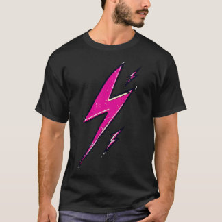 Street Art Vintag Pink Lightning Bolt Thunder T-Shirt