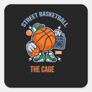 Street Basketball Quadratischer Aufkleber