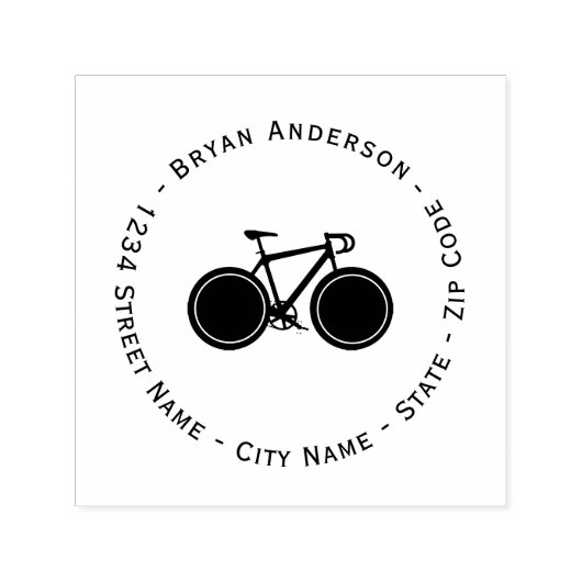 Street Bicycle Rücksendeadresse Self-Inking Briefm Permastempel (Design)