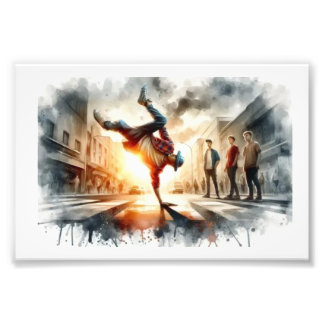 Street Breakdance at Sunset, Fotodruck