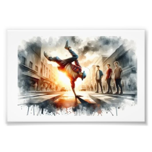 Street Breakdance at Sunset, Fotodruck (Vorne)