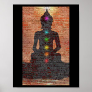 Street Buddha mit Chakras Poster