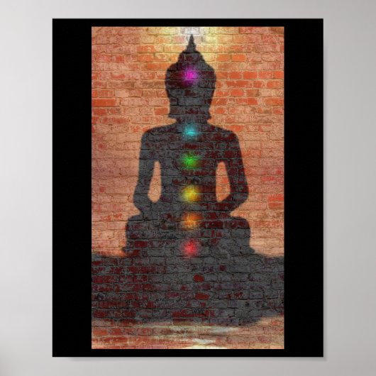 Street Buddha mit Chakras Poster (Vorne)