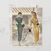 Street Cafe Postkarte (Vorne/Hinten)