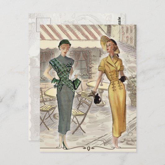 Street Cafe Postkarte (Vorne/Hinten)