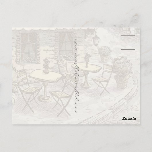 Street Cafe Postkarte (Rückseite)