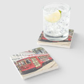 Street Car, Street car Untersetzer, New Orleans, Steinuntersetzer (Seitenansicht)