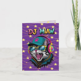Street Cat DJ Attitude – Bold Streetwear Art Einladung