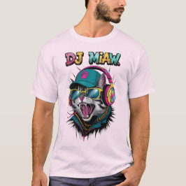 Street Cat DJ Attitude – Bold Streetwear Art T-Shirt