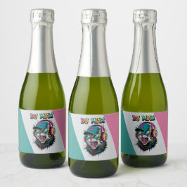 Street Cat DJ Attitude – Fette Streetwear-Kunst Schaumweinetikett
