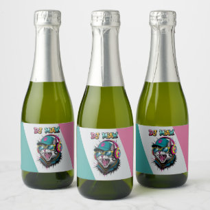 Street Cat DJ Attitude – Fette Streetwear-Kunst Schaumweinetikett