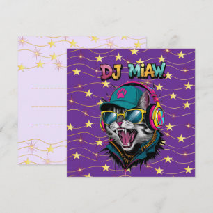 Street Cat DJ Attitude – Kesse Streetwear-Kunst Einladung