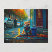 Street Cat, Multi color, Street Life Postkarte (Vorderseite)