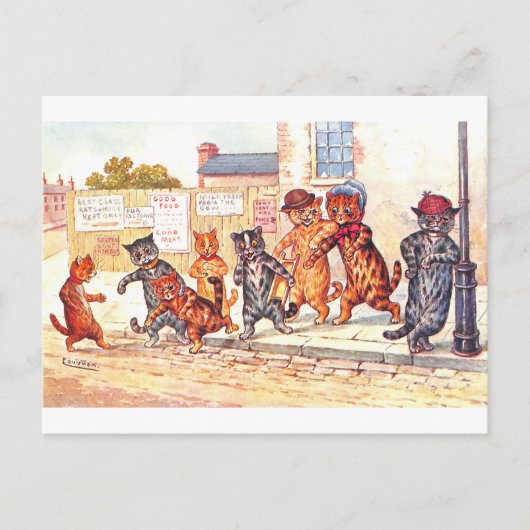 Street Cats von Louis Wain Postkarte (Vorderseite)