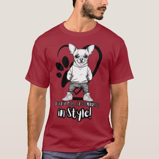 Street Chic Chihuahua: Tiny Trendsetter T-Shirt (Vorderseite)