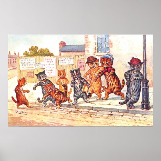 Street Corner Cats Louis Wain Poster (Vorne)