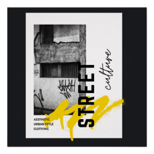 Street Culture Urbane Ästhetik Monochrome Fotograf Poster