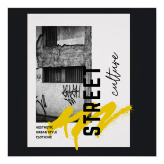 Street Culture Urbane Ästhetik Monochrome Fotograf Poster