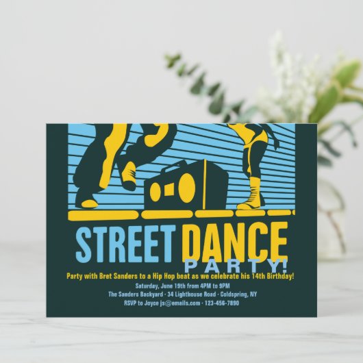 Street Dance Party Einladungen (Stehend Vorderseite)
