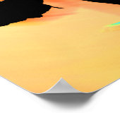 Street Dancing, Silhouette, Green/Orange/Yellows Poster (Ecke)