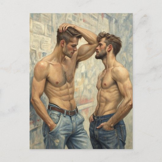 Street Dialogue: A Moment of Raw Intensity Postkarte (Vorderseite)