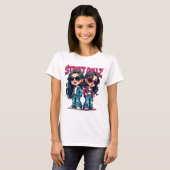 Street Dollz Baddie Girls Cartoon Graffiti T-Shirt (Vorne ganz)