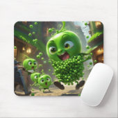 Street Fighting Green Peas Fantasy Mousepad (Mit Mouse)