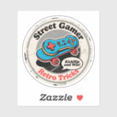 Street Gamer Retro Tricks Skate Controller Aufkleber (Blatt)