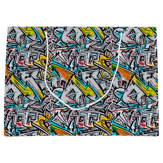 Street Graffiti Große Geschenktüte (Vorderseite)