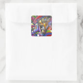 Street Graffiti Quadratischer Aufkleber (Tasche)