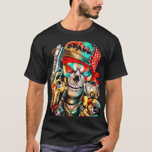 Street Hustle Totenkopf-Grafik - Urban King Editio T-Shirt
